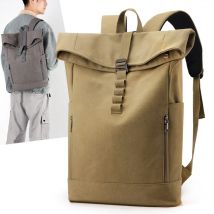 Gerollter Rolltop-Rucksack für Reisen, 15,6 Zoll, Laptop, Business-Rucksack, Outdoor, Wandern, Schultasche, Segeltuch, Wochenendgepäck, Aufbewahrungstaschen