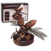 Robotime Rokr Rhinoceros Beetle Modellbausätze Mechanische 3D-Puzzles Spiele Geburtstag Einfache Montage Mechanisches Design Spielzeug -
