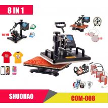 30*38CM 8 in 1 Combo pressa di calore macchina sublimazione stampante 2D trasferimento termico panno tazza tazza T-shirt macchina da stampa