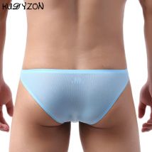 Herren Elastische Nahtlose Slips Shorts Unterwäsche Atmungsaktive Eis Seide Slips Cueca U Pouch Weiche Bequeme Unterhose Männliche Höschen