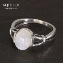 Anello Bella in vero argento sterling 925 con apertura regolabile, pietra di luna naturale, gioielli vintage crepuscolare