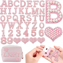 26 Stück A-Z englische Buchstaben-Glitzerperlen, Strass-Aufnäher, Reparatur, bestickt, zum Aufnähen von Applikationen, Aufnäher für DIY-Kleidung, Taschen, Hüte