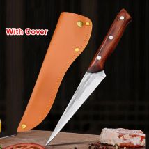 Geschmiedetes Hackmesser Küche Metzgermesser Edelstahl Fleischmesser Holzgriff Obst Schälen Angeln Boning Kochmesser mit Abdeckung