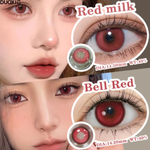 DUOXIU 1 Paar farbige Myopie-Kontaktlinsen, farbige Schüler, modische rote und rosa Cosplay-Linsen für Augen, weiche Kontaktlinsen, jährlich