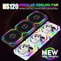 JUMPEAK HS120 Halo ARGB Ventola di raffreddamento 360mm 240mm Modulare impilabile Giunzione 120mm RGB Ventole Kit per Gaming PC Case Water Cooler