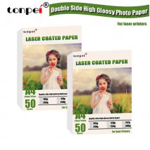 50sheets 105g A4 Double-side Coated High Glossy Photo Paper By Laser Printer For Menu Picture Image Cover Printing