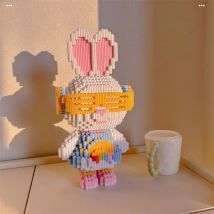 NEUE 33CM DIY Mini Bunte Kaninchen 3D Modell mit Licht Baustein Montage Spielzeug Nette Kleine Partikel Puzzle Ornamente kinder Geschenk