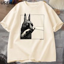 Funny Creature Bite Hand T Shirt Animal Lover Tshirt Crewneck Cotton Short Sleeve Tshirt Man Clothes Streetwear Loose Tees