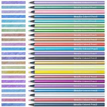 24-farbige metallische Buntstifte zum Zeichnen und Skizzieren, Malen, Farbstifte, Künstlerbedarf für Künstler, Buntstifte