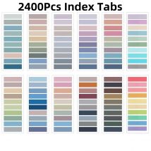 2400 Stück Index-Tabs, selbstklebende Seitenmarkierungen, transparent, wasserfest, Haftnotizen, Klassifizieren von Dateien, Flaggen, Posted It, Planeraufkleber