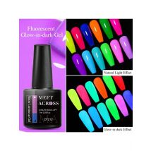 MEET ACROSS 7ml Fluorescent Glow-in-dark Gel Nail Polish Semi Permanent Soak Off UV Neon Gel Varnish DIY Manicure For Nails Art