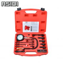 17 pz TU-15B Motore Diesel Cilindro Compressione Tester Kit Camion Automotive Tavolo di Rilevamento Misuratore di Pressione Strumento di Manometro