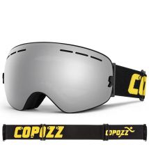 COPOZZ Uomo Donna Occhiali da sci di marca Occhiali da snowboard Occhiali per sci Protezione UV400 Occhiali da neve Maschera da sci antiappannamento Occhiali