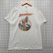 Vtg 90er Jahre Baywatch Pamela Anderson T-Shirt Herren L Weiß Made USA 20X27