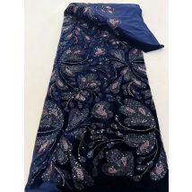Luxuriöser afrikanischer Samt-Perlen-Pailletten-Spitzenstoff, luxuriöser französischer nigerianischer Kleiderstoff für Hochzeit, Party, Kleidung, Material nähen