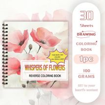 1 Stück, florales umgekehrtes Malbuch, 30 Blatt à 100 g/m2, entspannende und kreative Linien „All You Need Is A Pen Book“ Geburtstagsgeschenk