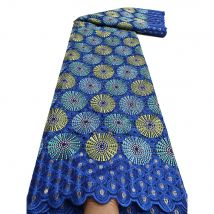 Neuester afrikanischer Baumwoll-Trocken-Spitzenstoff mit Steinen, 2025, hochwertige Schweizer Voilespitze für nigerianische Nähen, Hochzeits-Party-Kleider