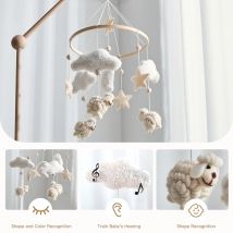 Montessori Die weiche und flauschige Textur des runden Cartoon-Alpaka ist perfekt für die Kombination mit kleinen Anhängern wie Wolken