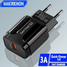 Caricabatterie Usb Quick Charge 3.0 4.0 5V 3A per iPhone Xiaomi Samsung S20 tablet caricabatterie