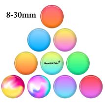 8mm 10mm 12mm 25mm 14mm 16mm 18mm 20mm Cabochon in vetro fotografico Set cammeo rotondo Impostazioni fatte a mano Bottone a pressione in pietra Gradiente