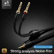 HiFi 4.4 to Dual 6.5 Audio Cable Hi-end 6N Pure Copper Wire Balanced 4.4mm to Stereo 6.5mm TRS Cable for Mixer Speaker