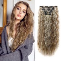 H&STAR 24 pollici sintetico 16 Clilp lungo riccio crespo estensione dei capelli nero marrone biondo parrucchino per le donne