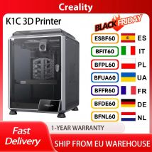 Stampante 3D Creality K1C, velocità massima 600 mm/s, fotocamera AI, ugello a scambio rapido, estrusore interamente in metallo, stampe in fibra di carbonio, filtro aria an