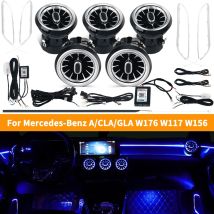 12/64 farbe LED Air Vent Outlet Turbine Air Vent Kompatibel Für Mercedes Benz EINE CLA GLA Klasse W117 W156 w176 Dekorieren Lampe APP
