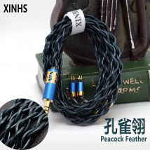XINHS S139 Peacock Feather 4-core audiophile grade 7N single crystal copper thickened high-purity copper headphone upgrade cable