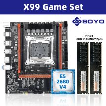 SOYO X99 Motherboard-Set mit Intel LGA2011-3 Xeon E5 2680 V4 und DDR4 16 GB (2 x 8 GB) 2133 MHz Dual-Channel-RAM M.2 NVME