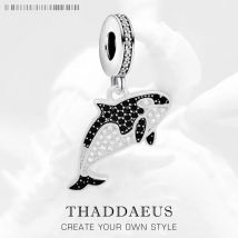Orca Charm Pendant New Authentic 925 Sterling Silver Women Men Jewellery Ocean Gift