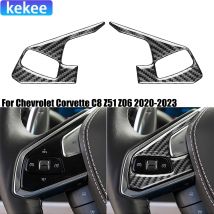 Per Chevrolet Corvette C8 Z51 Z06 2020-2023 In Fibra di Carbonio Ruota Driver Pulsante Decorazione Accessori Auto Copertura Interni adesivi