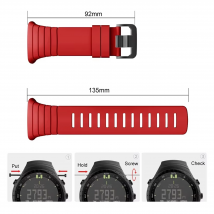 YAYUU Watch Band For Suunto Core Soft Silicone Replacement Wrist Sport Bands With Metal Clasp For Suunto Core Smartwatch