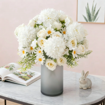 Simulierte Chrysanthemenrosen aus Seide, Hochzeiten, Valentinstag, Eid al Fitr, Muttertag, Heimdekoration, Gartenzubehör für den Außenbereich