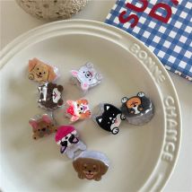 2Pcs/Lot Adorable Cartoon Animal Pet Mini Acrylic Hair Clips Imitation Corgi French Bulldog Husky Dog New Women Hair Accessories