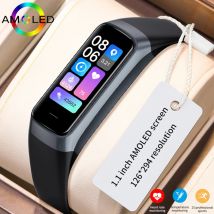LIGE 1.1 "AMOLED Display a colori Smartwatch impermeabile nuoto sport orologio Indoor Outdoor Tracking Smart Band per IOS Android