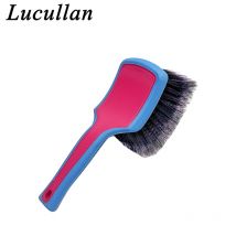 Lucullan Spazzola per il viso con ruota grande, impugnatura ergonomica e facile da impugnare - Setola sintetica super morbida con punta a bandiera