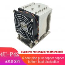 COOLSERVER P42 4U 6 Heatpipe CPU Cooler 250W 4pin PWM Fan Radiator Workstation/Server Heatsink For AMD SP3 Motherboard
