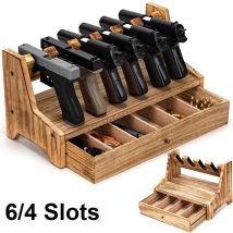 6/4 Slots Holz Pistole Rack Pistole Sicher Waffen Halter Pistole Ständer Organizer für Glock 17 19 43X Pistole Schrank Zubehör