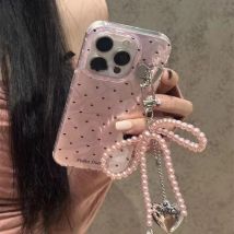 Love Laser Pink Bow PC-Hülle für iPhone 13 14 12 16 15 Pro Max 11 12 14 Plus XS Max XR X 7 8 Plus SE Handyhülle