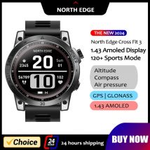 NORTH EDGE 2025 Nowe zegarki GPS Mężczyźni Sport Inteligentny zegarek HD AMOLED Wyświetlacz 50M ATM Wysokościomierz Barometr Kompas Smartwatch dla mężczyzn