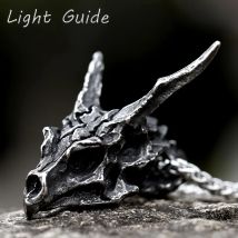 2022 New Design Charms Viking Dragon Skull Pendant Necklace Men's Fashion Biker Rock Punk Jewelry Antique Retro Chain Gift