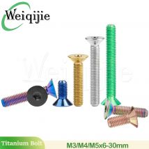 Weiqijie Bullone in titanio M3/M4/M5 X 6 8 10 12 15 18 20 25 30mm Vite a testa svasata con esagono incassato per accessori per biciclette