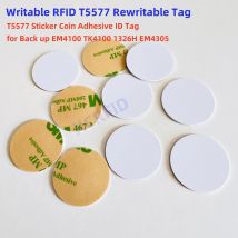 Zapisywalna naklejka RFID 125 kHz wielokrotnego zapisu T5577 Naklejka na monety z tyłu Średnica 25 mm Grubość 1 mm