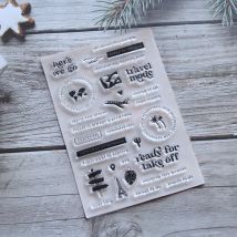KLJUYP TRAVEL ICONS Stempel Transparente klare Silikonstempel für DIY Scrapbooking/Kartenherstellung/Kinderhandwerk Dekorationszubehör