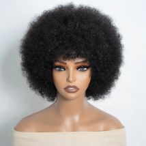 Afro Perücke für schwarze Frauen weiche Afro lockige Perücke mit Human Haire große Afro Perücke für den täglichen Party gebrauch volle maschinell hergestellte Perücke