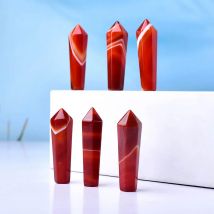 1pc natürlichen Kristall Karneol sechseckige Säule Sardonyx Kristall Punkt roten Achat Heils tein Turm Mineral Heim dekoration