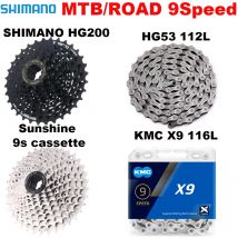 Shimano k7 9-Gang-Freilauf und Ketten gruppe h200 Sonnenschein 23/25/28/30/32/36/40/42/46/50t Kassette hg53/kmc x9 Kette 9v Kit