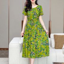 Sommerkleid ung Frauen Kurzarm Plus Size Kleid für Frauen Print Kleid Frauen Kleider Vestidos de Mujer Casual Verano