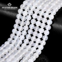 7a hochwertige natürliche weiße Achat perlen runde lose Spacer Onyx Perle für Schmuck machen DIY Charm Armbänder Halskette Zubehör